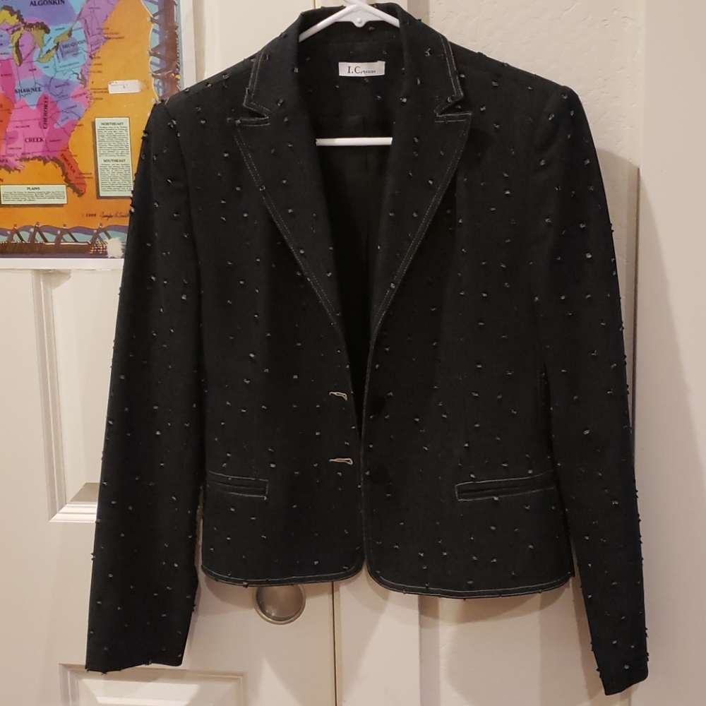 I.C. DESIGN BLACK BLAZER/JACKET SMALL